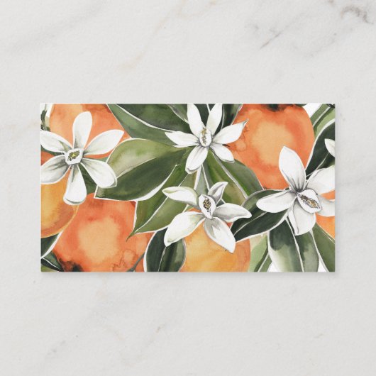 Orangefarbene Blüten Platzkarte (Rückseite)