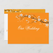 Orangefarbene Blüten Save the Date Postkarten (Vorne/Hinten)