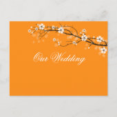 Orangefarbene Blüten Save the Date Postkarten (Vorderseite)
