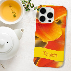 Orangefarbene Blüten-Tulpen-Blütenblätter Benutzer iPhone 16 Pro Hülle