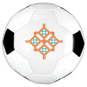 Orangefarbene Blütendekoration Fußball (Gedreht)
