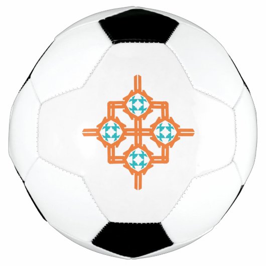 Orangefarbene Blütendekoration Fußball (Vorderseite)