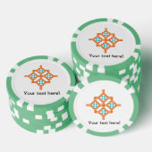 Orangefarbene Blütendekoration Pokerchips (Stapel)