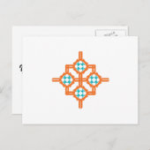 Orangefarbene Blütendekoration Postkarte (Vorne/Hinten)