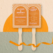 Orangefarbene Bogen und Sonnenstrahlen Hochzeitsfe Fächer