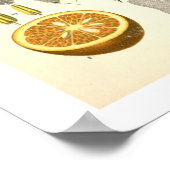 Orangefarbene botanische Printwerbung Poster (Ecke)