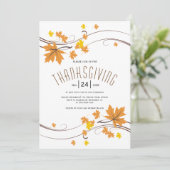 Orangefarbene, braune Ahorn-Blätter fallen Ernteda Einladung (Stehend Vorderseite)