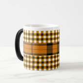 Orangefarbene, braune Streifen-Tasse Verwandlungstasse (Vorderseite Links)