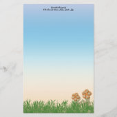 Orangefarbene Burlap-Blume Personalisiert Briefpapier (Vorderseite)