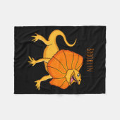 Orangefarbene Cartoon-Illustration einer Halsbande Fleecedecke (Vorderseite (Horizontal))
