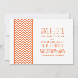 Orangefarbene Chevron-Rand Save-the-Date-Einladung Einladung