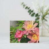 Orangefarbene Chinesische Pfingsteine Blume Postkarte (Stehend Vorderseite)