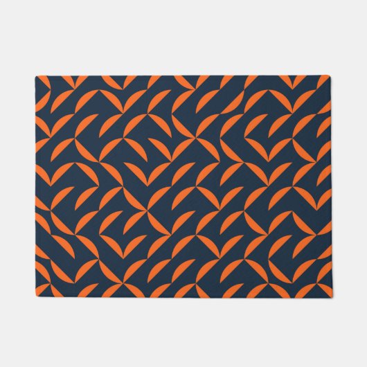 Orangefarbene, coole, moderne, trendige, gewölbte  fußmatte (Vorderseite)