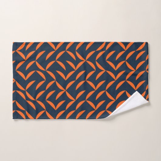 Orangefarbene, coole, moderne, trendige, gewölbte  handtuch (Handtuch)