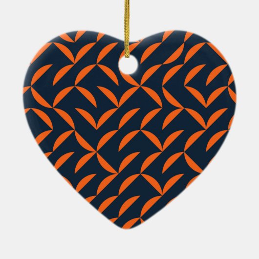 Orangefarbene, coole, moderne, trendige, gewölbte keramik ornament (Hinten)