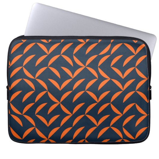 Orangefarbene, coole, moderne, trendige, gewölbte  laptopschutzhülle (Vorderseite)