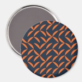 Orangefarbene, coole, moderne, trendige, gewölbte  magnet (Vorderseite/Rückseite)