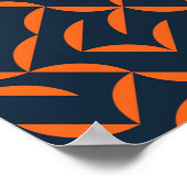 Orangefarbene, coole, moderne, trendige, gewölbte  poster (Ecke)