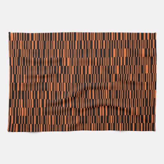 Orangefarbene, coole, trendige, moderne geometrisc geschirrtuch (Horizontal)