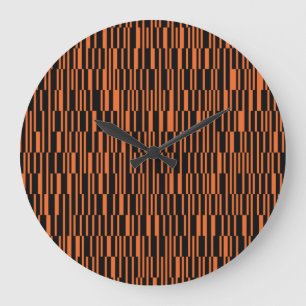 Orangefarbene, coole, trendige, moderne geometrisc große wanduhr