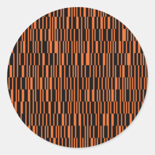 Orangefarbene, coole, trendige, moderne geometrisc runder aufkleber