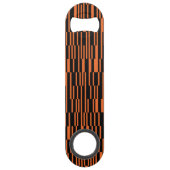 Orangefarbene, coole, trendige, moderne geometrisc speed flaschenöffner (Rückseite)