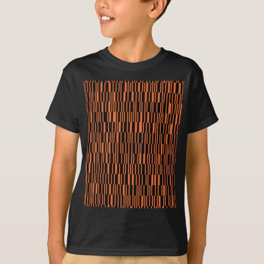 Orangefarbene, coole, trendige, moderne geometrisc T-Shirt (Vorderseite)