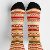 Orangefarbene Cranberry und Schokolade Brauner Fal Socken (Oben)