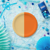 Orangefarbene Cremepapier-Teller Pappteller (Party)
