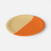 Orangefarbene Cremepapier-Teller Pappteller (Schrägansicht)
