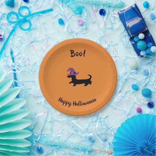 Orangefarbene Dackel Halloween Paper Teller (Party)
