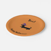 Orangefarbene Dackel Halloween Paper Teller (Schrägansicht)