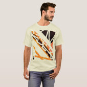 Orangefarbene, diagonale Formen Abstrakter MCM-Loo T-Shirt (Vorne ganz)
