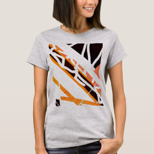 Orangefarbene, diagonale Formen Abstrakter MCM-Loo T-Shirt
