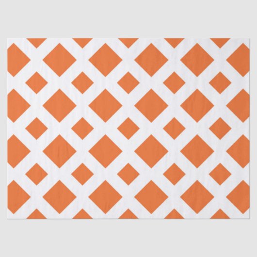 Orangefarbene Diamanten aus Weißgewebe Seidenpapier (Vorderseite)