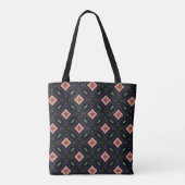 Orangefarbene Diamanten mit schwarz/grün Tasche (Rückseite)