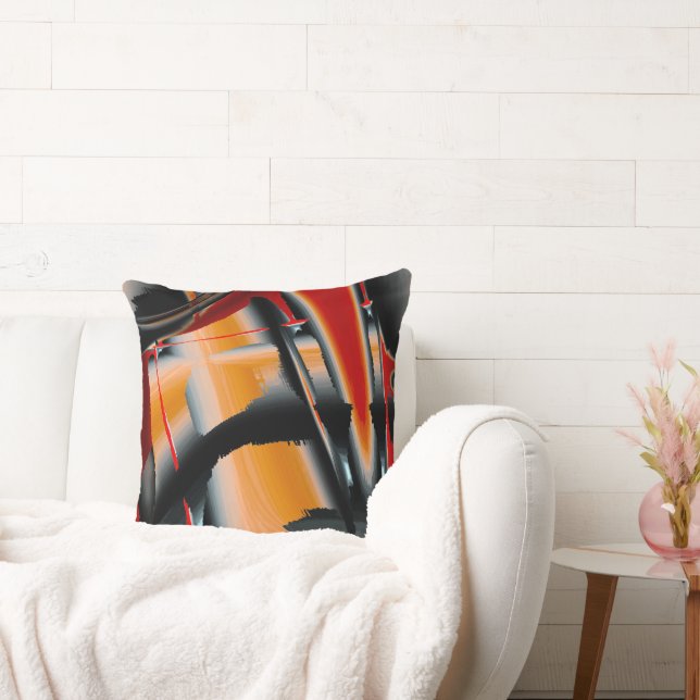 Orangefarbene digitale Farbvergrößerung Kissen (Liege)