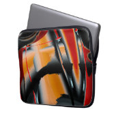 Orangefarbene digitale Farbvergrößerung Laptopschutzhülle (Vorderseite Links)