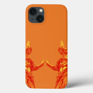 Orangefarbene digitale Kunst mit Skulpturen Case-Mate iPhone Hülle