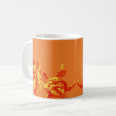 Orangefarbene digitale Kunst mit Skulpturen Kaffeetasse (Vorderseite Links)