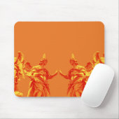 Orangefarbene digitale Kunst mit Skulpturen Mousepad (Mit Mouse)