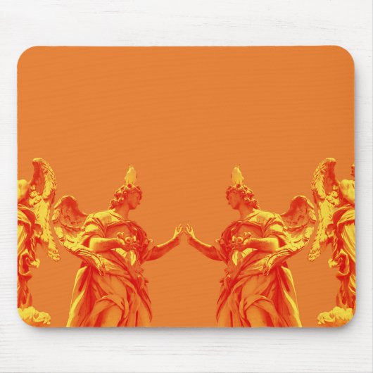 Orangefarbene digitale Kunst mit Skulpturen Mousepad (Vorne)