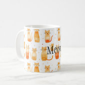 Orangefarbene Dosen und Katzen Mittlere Geschenktü Kaffeetasse (Vorderseite Links)