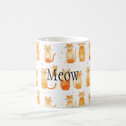 Orangefarbene Dosen und Katzen Mittlere Geschenktü Kaffeetasse (Mittel)