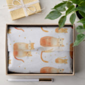 Orangefarbene Dosen und Katzen Mittlere Geschenktü Seidenpapier (Geschenk)
