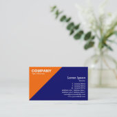 Orangefarbene Dreieckecke - Dunkelblau (00066) Visitenkarte (Stehend Vorderseite)