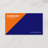 Orangefarbene Dreieckecke - Dunkelblau (00066) Visitenkarte (Rückseite)