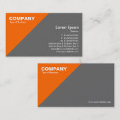 Orangefarbene Dreieckecke - Mittelgrau (66666) Visitenkarte (Vorne/Hinten)