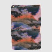 Orangefarbene dunkle Wolken Textur drizzed Offset Golfhandtuch (Vorderseite)