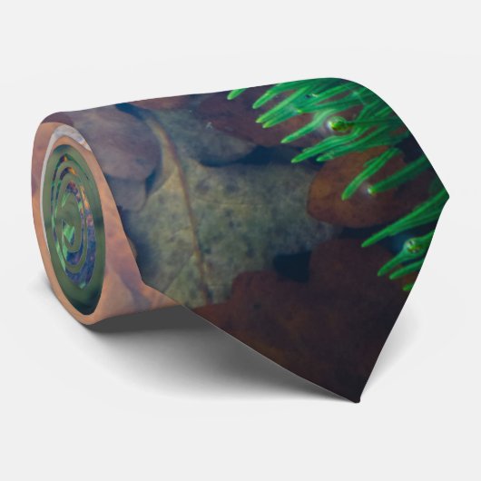 Orangefarbene Eichen unter Wasser Blätter Krawatte (Gerollt)